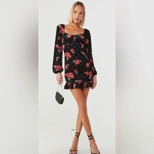 Floral Black Dress